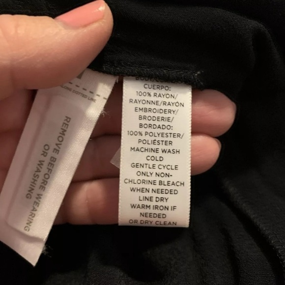 Loft Black Romper with Embroidery Details Size Small - Picture 4 of 4